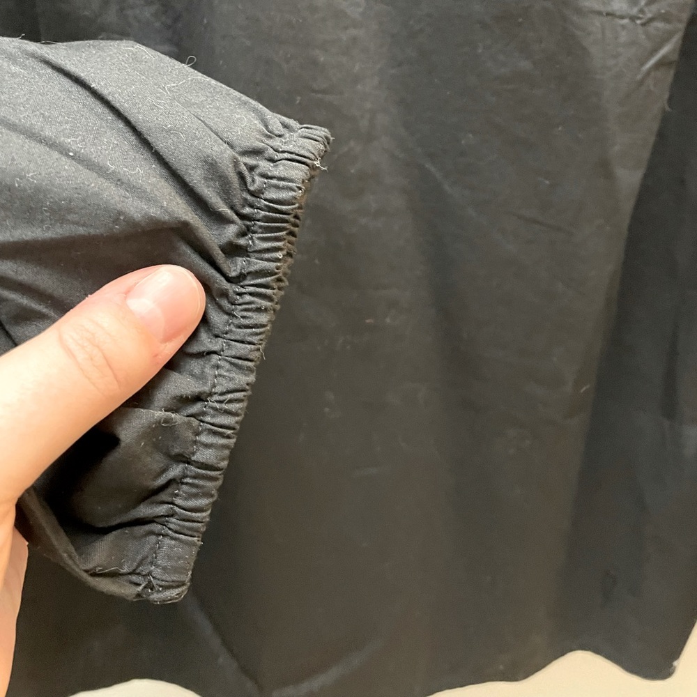 J. Crew Factory Black Ruffle Shoulder Long Sleeve Blouse - Picture 3 of 4